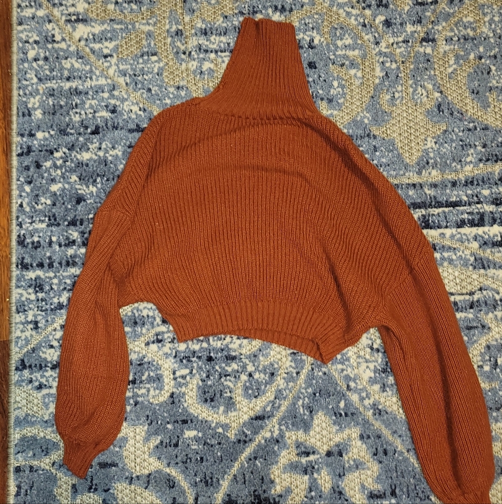 Orange turtle neck sweater